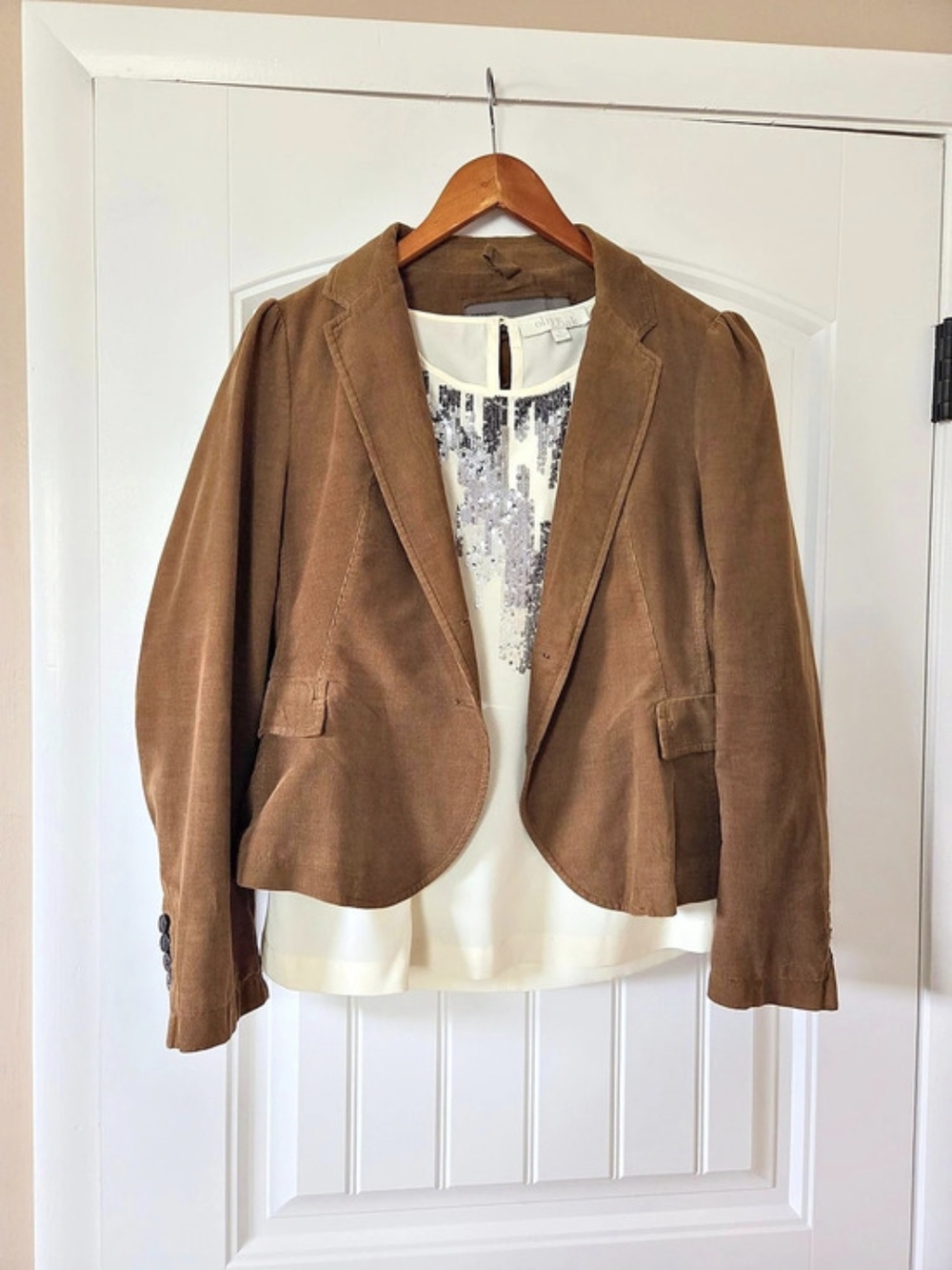 Zara Brown Corduroy Blazer Size Medium